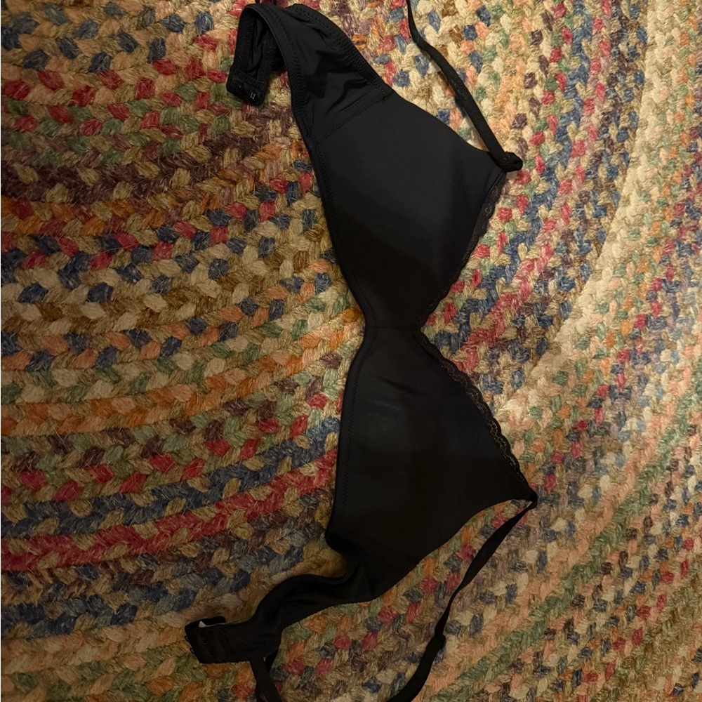 Aerie Black Lace Trim Bra